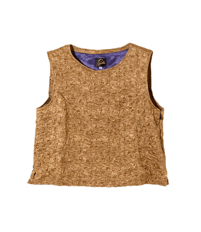 C.C. Vest - Brown - Embroidery Satin - Needles Official Store | Track Pants Jackets and Collections
