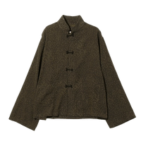 China Shirt - Olive - Abstract Jacquard