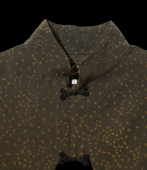 China Shirt - Olive - Abstract Jacquard