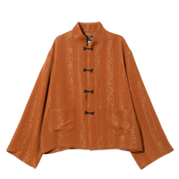 China Shirt - Rust - Abstract Jacquard