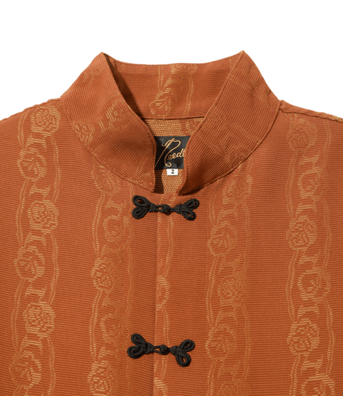 China Shirt - Rust - Abstract Jacquard