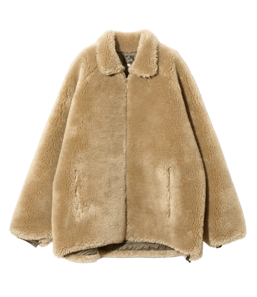 Faux Fur Jacket - Beige - Acrylic Pile