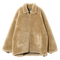 Faux Fur Jacket - Beige - Acrylic Pile