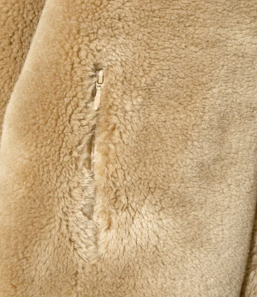 Faux Fur Jacket - Beige - Acrylic Pile