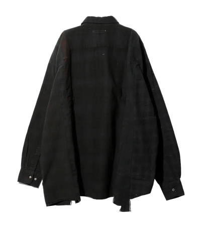 Flannel Shirt -> 7 Cuts Wide Shirt / Over Dye - Black - Needles Official Store | Track Pants Jackets and Collections