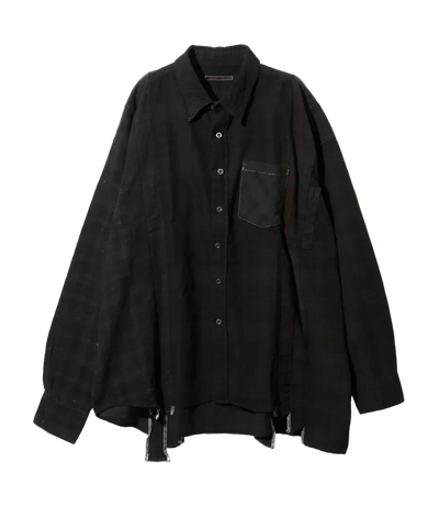 Flannel Shirt -> 7 Cuts Wide Shirt / Over Dye - Black - Needles Official Store | Track Pants Jackets and Collections
