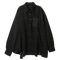Flannel Shirt -> 7 Cuts Wide Shirt / Over Dye - Black