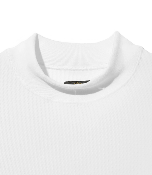 L/S Mock Neck Tee - White - Poly Waffle Jersey - Needles Official Store | Track Pants Jackets and Collections