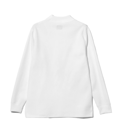 L/S Mock Neck Tee - White - Poly Waffle Jersey - Needles Official Store | Track Pants Jackets and Collections