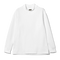 L/S Mock Neck Tee - White - Poly Waffle Jersey