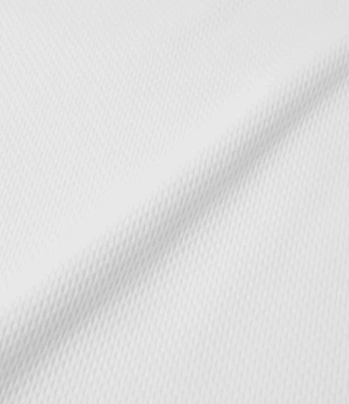 L/S Mock Neck Tee - White - Poly Waffle Jersey