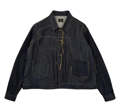 NEEDLES 12OZ GLITCH STITCH DENIM JACKET - Needles Official Store | Track Pants Jackets and Collections