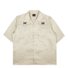Needles Cowboy One-Up Poly Slub Sateen S/S Shirt - Beige