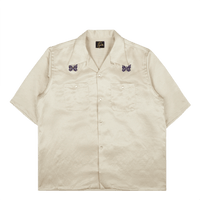 Needles Cowboy One-Up Poly Slub Sateen S/S Shirt - Beige