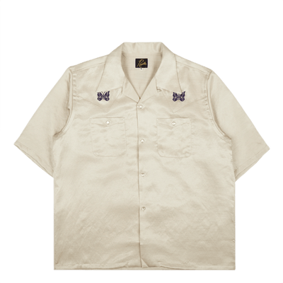 Needles Cowboy One - Up Poly Slub Sateen S/S Shirt - Beige - Needles Official Store | Track Pants Jackets and Collections