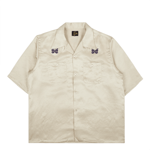 Needles Cowboy One-Up Poly Slub Sateen S/S Shirt - Beige