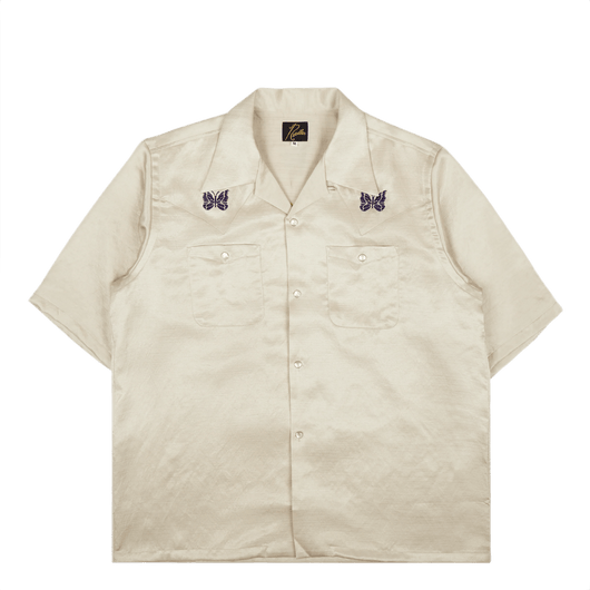 Needles Cowboy One - Up Poly Slub Sateen S/S Shirt - Beige - Needles Official Store | Track Pants Jackets and Collections