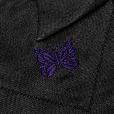 Needles Cowboy One - Up Poly Slub Sateen S/S Shirt - Black - Needles Official Store | Track Pants Jackets and Collections