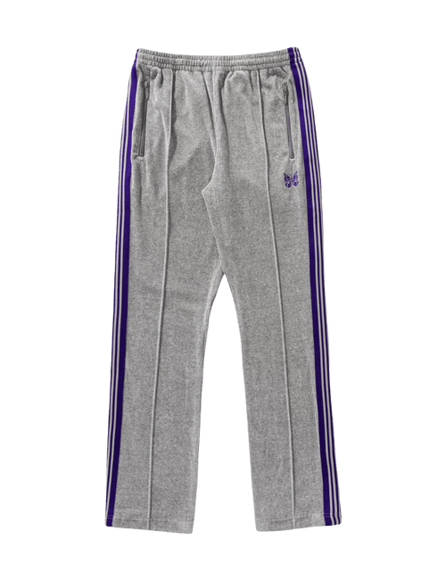 Needles Narrow Track Pants - Grey Velour