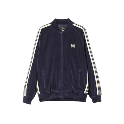 Needles Velour Rib Collar Track Jacket - Navy - Needles Official Store | Track Pants Jackets and Collections
