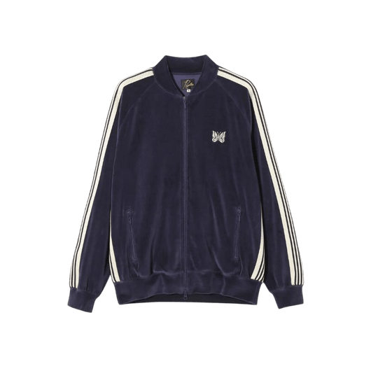 Needles Velour Rib Collar Track Jacket - Navy - Needles Official Store | Track Pants Jackets and Collections