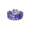 Needles x Tie A Knot - Crystal Beads Double Row Ring - Blue x Purple