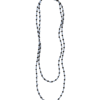 Needles x Tie A Knot - Crystal Beads Long Necklace - Black x Purple