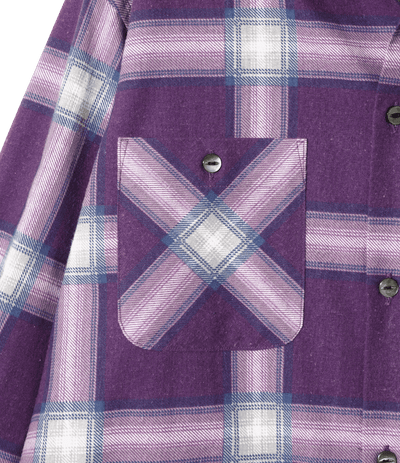 One-Up Shirt - Purple - Printed Flannel / Plaid - Needles Official Store | Track Pants Jackets and Collections