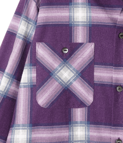 One-Up Shirt - Purple - Printed Flannel / Plaid