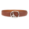 Peace Buckle Belt - Brown - Steer Lthr