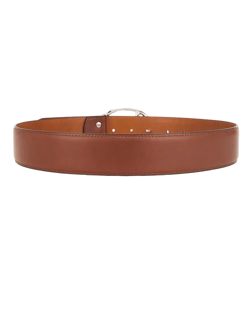 Peace Buckle Belt - Brown - Steer Lthr