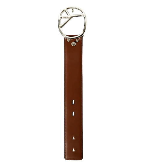 Peace Buckle Bracelet - Brown - Steer Lthr