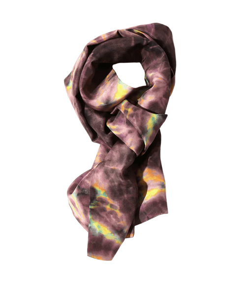 Scarf - Purple - Printed Silk Crepe