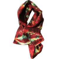 Scarf - Red - Printed Silk Crepe