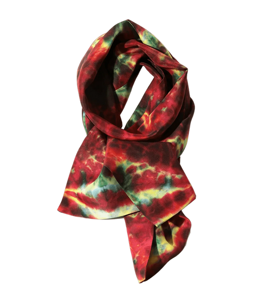Scarf - Red - Printed Silk Crepe - Needles Official Store | Track Pants Jackets and Collections