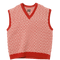 Shetland Knit Vest - Red - Plaid