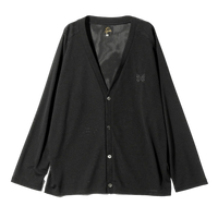 V Neck Cardigan - Black - Poly Mesh